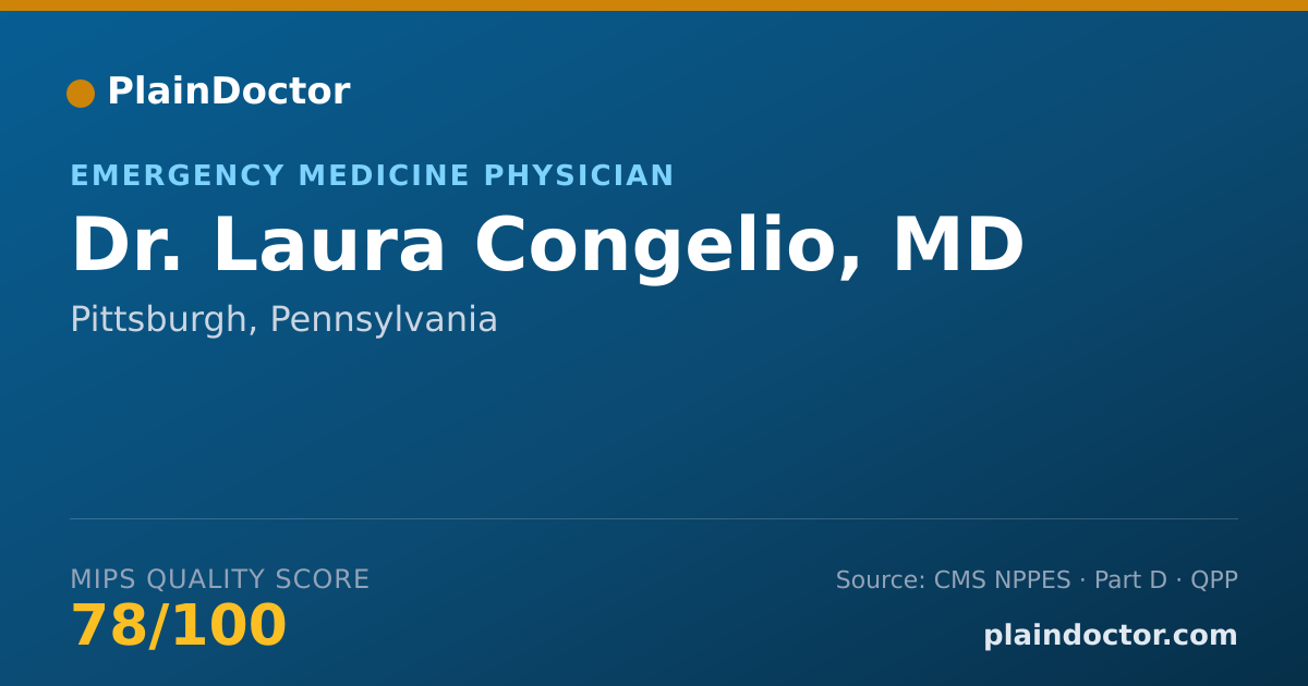 Shareable card for Laura Congelio, MD - Emergency Medicine Physician, Pittsburgh, PA