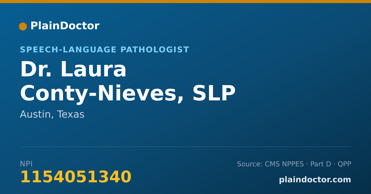 Shareable card for Laura Conty-Nieves, SLP - Speech-Language Pathologist, Austin, TX