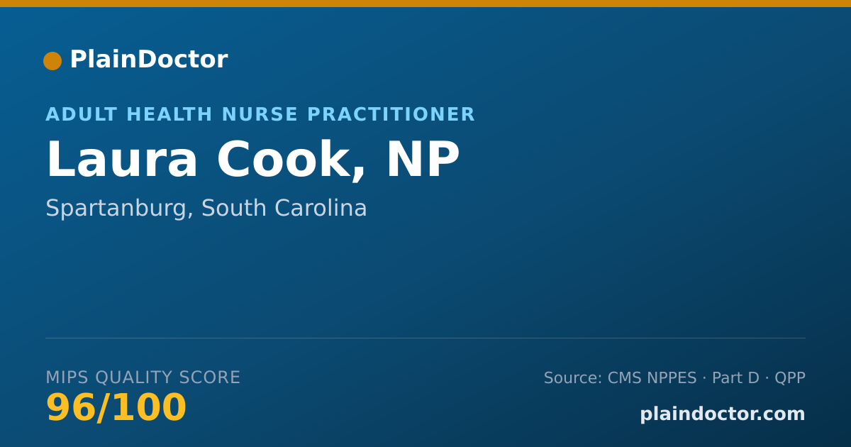 Shareable card for Laura Cook, NP - Nurse Practitioner, Spartanburg, SC