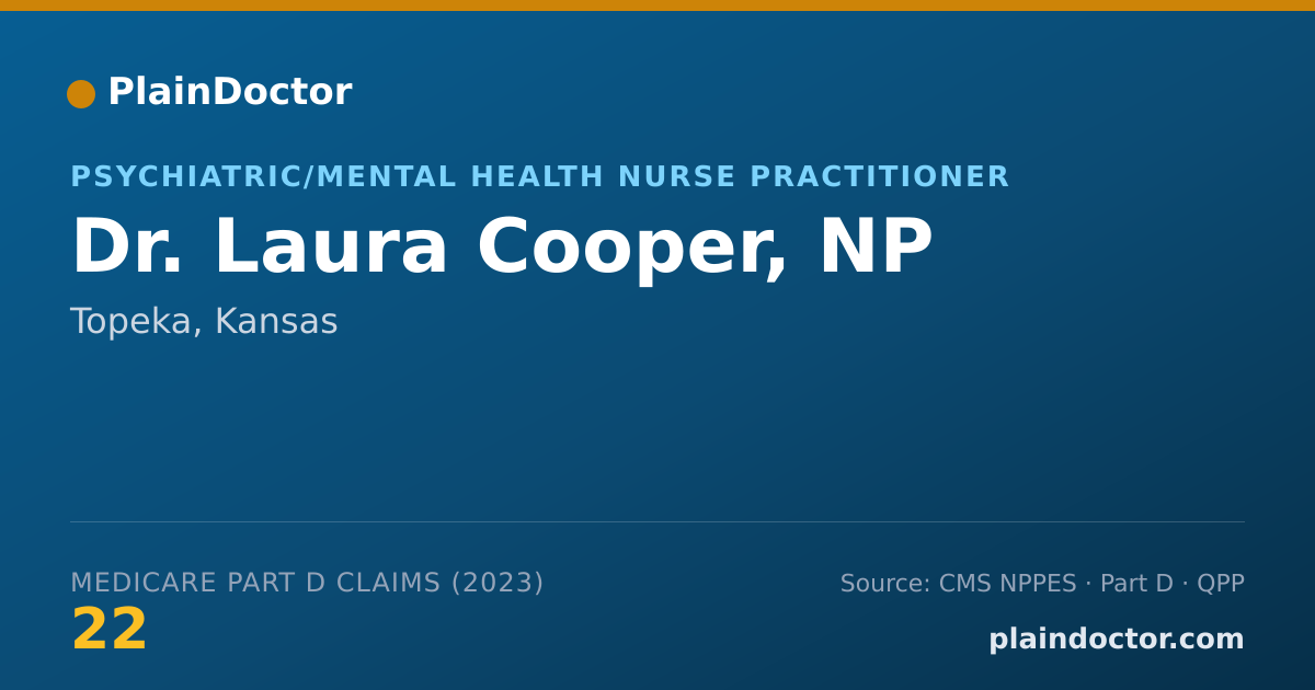 Shareable card for Laura Cooper, NP - Psychiatric/Mental Health Nurse Practitioner, Topeka, KS