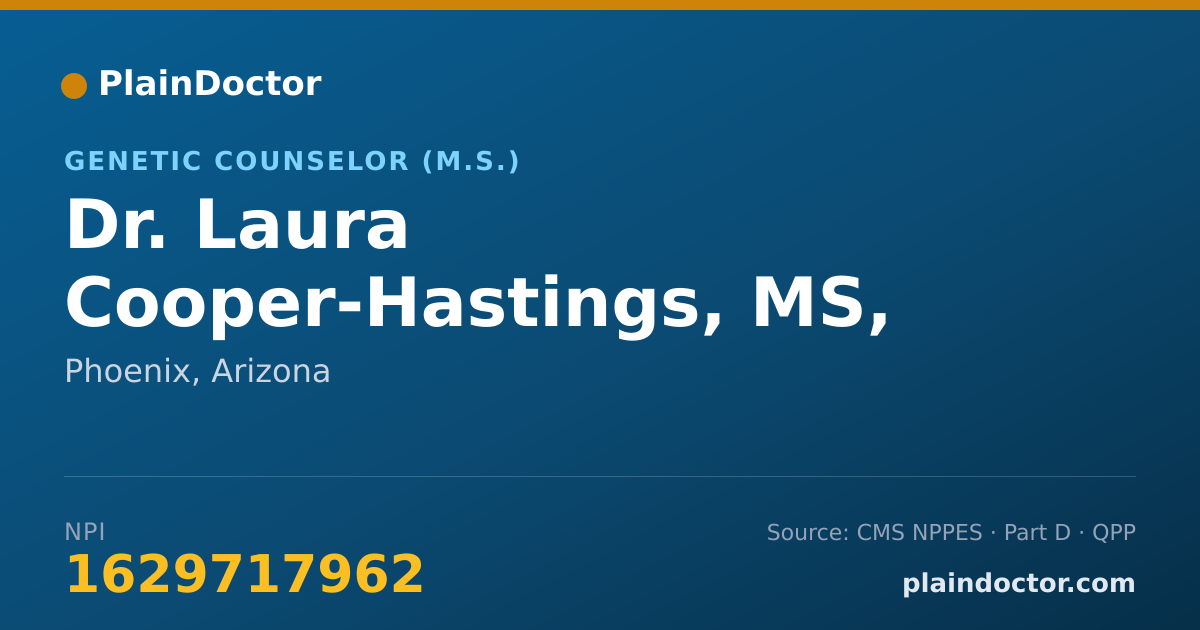 Shareable card for Laura Cooper-Hastings, MS, GC - Genetic Counselor (M.S.), Phoenix, AZ