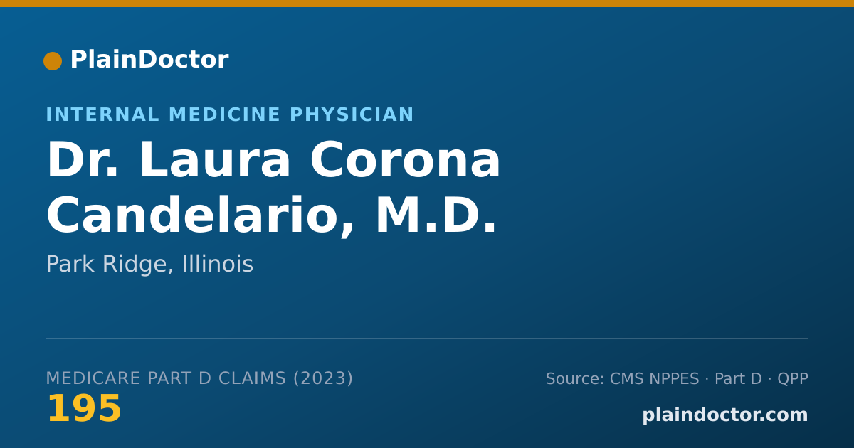 Shareable card for Laura Corona Candelario, M.D. - Internal Medicine Physician, Park Ridge, IL