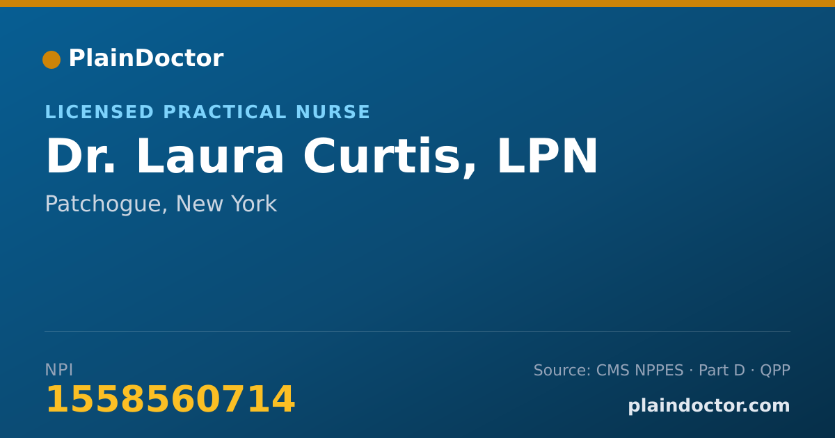 Shareable card for Laura Curtis, LPN - Licensed Practical Nurse, Patchogue, NY