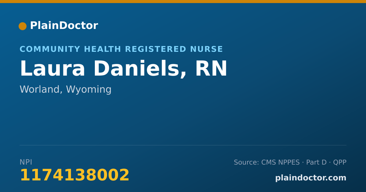 Shareable card for Laura Daniels, RN - Community Health Registered Nurse, Worland, WY
