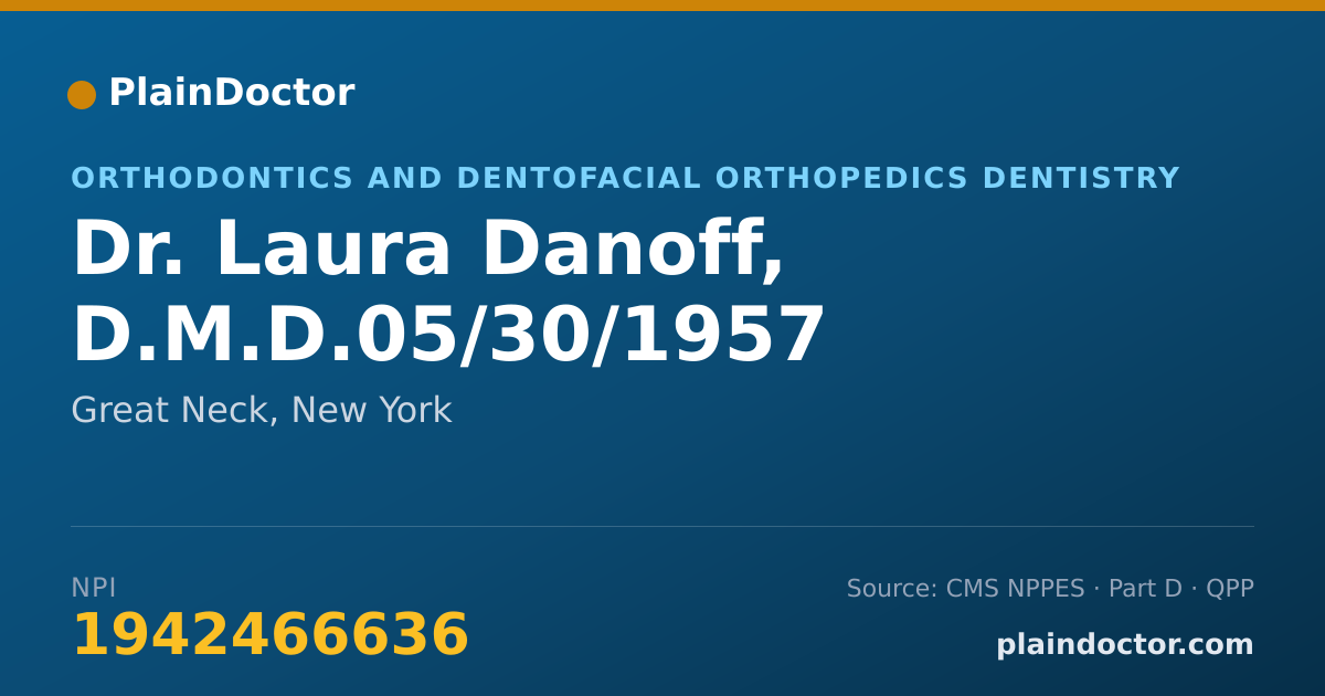 Shareable card for Laura Danoff, D.M.D.05/30/1957 - Orthodontics and Dentofacial Orthopedics Dentistry, Great Neck, NY