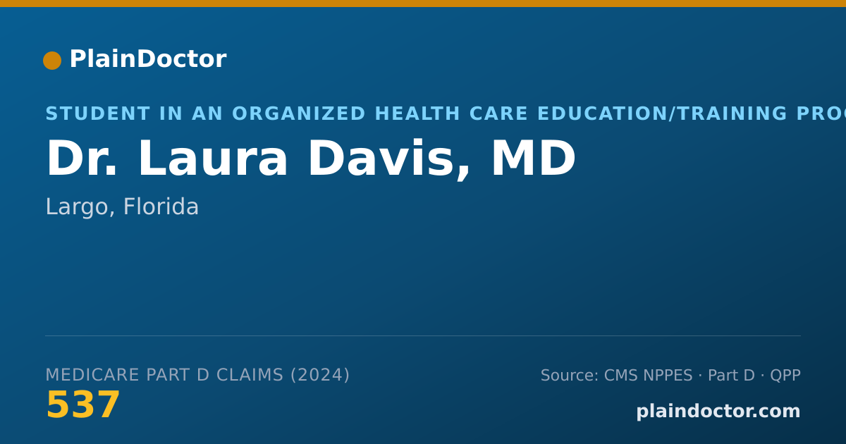 Shareable card for Laura Davis, MD - Student in an Organized Health Care Education/Training Program, Largo, FL