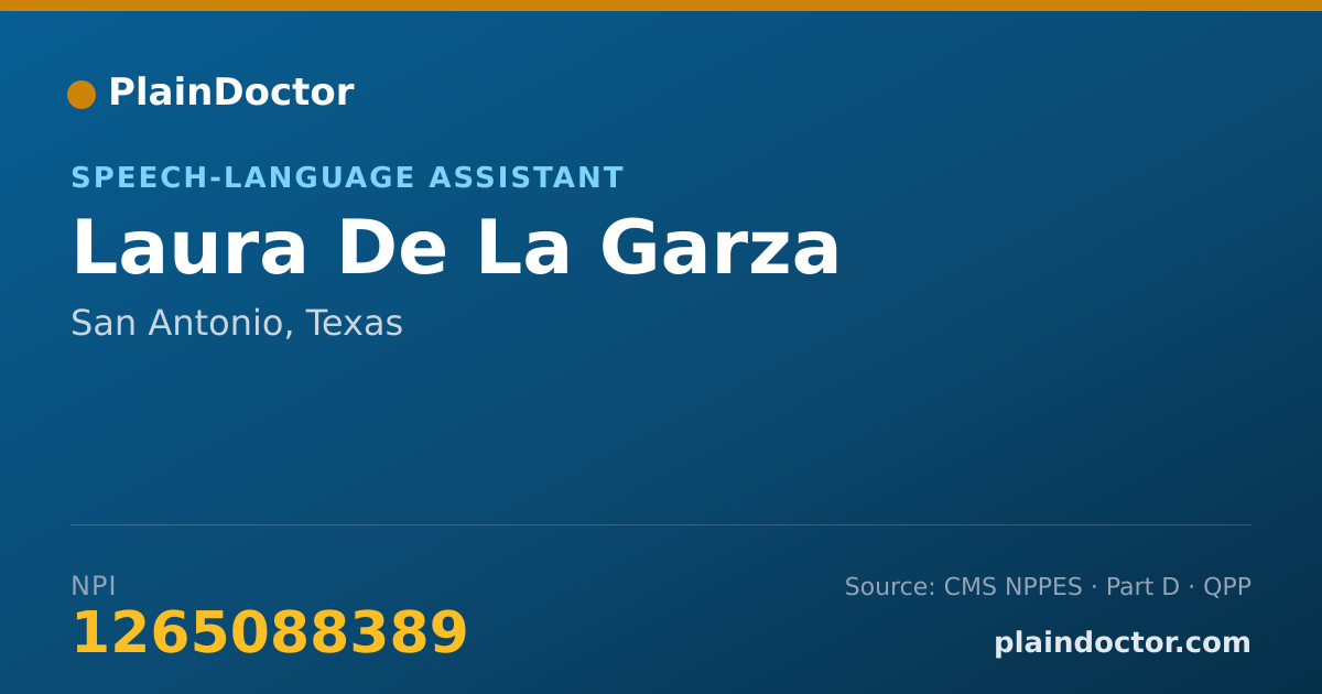 Shareable card for Laura De La Garza - Speech-Language Assistant, San Antonio, TX