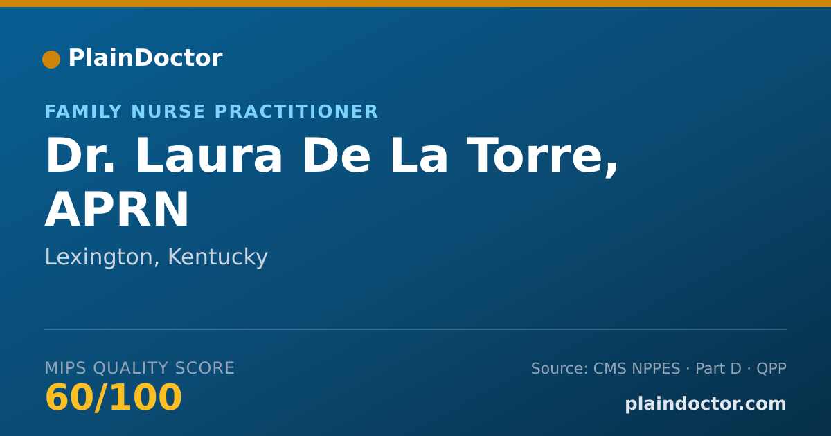 Shareable card for Laura De La Torre, APRN - Family Nurse Practitioner, Lexington, KY