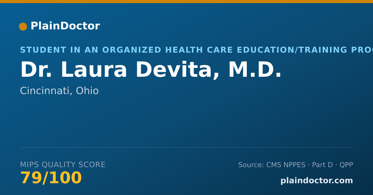 Shareable card for Laura Devita, M.D. - Student in an Organized Health Care Education/Training Program, Cincinnati, OH