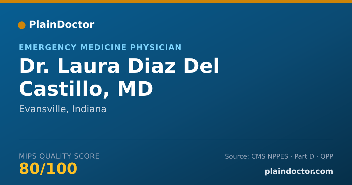 Shareable card for Laura Diaz Del Castillo, MD - Emergency Medicine Physician, Evansville, IN