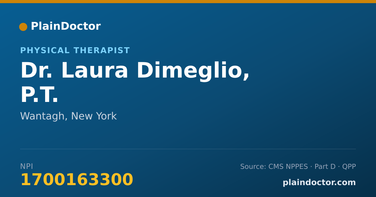 Shareable card for Laura Dimeglio, P.T. - Physical Therapist, Wantagh, NY
