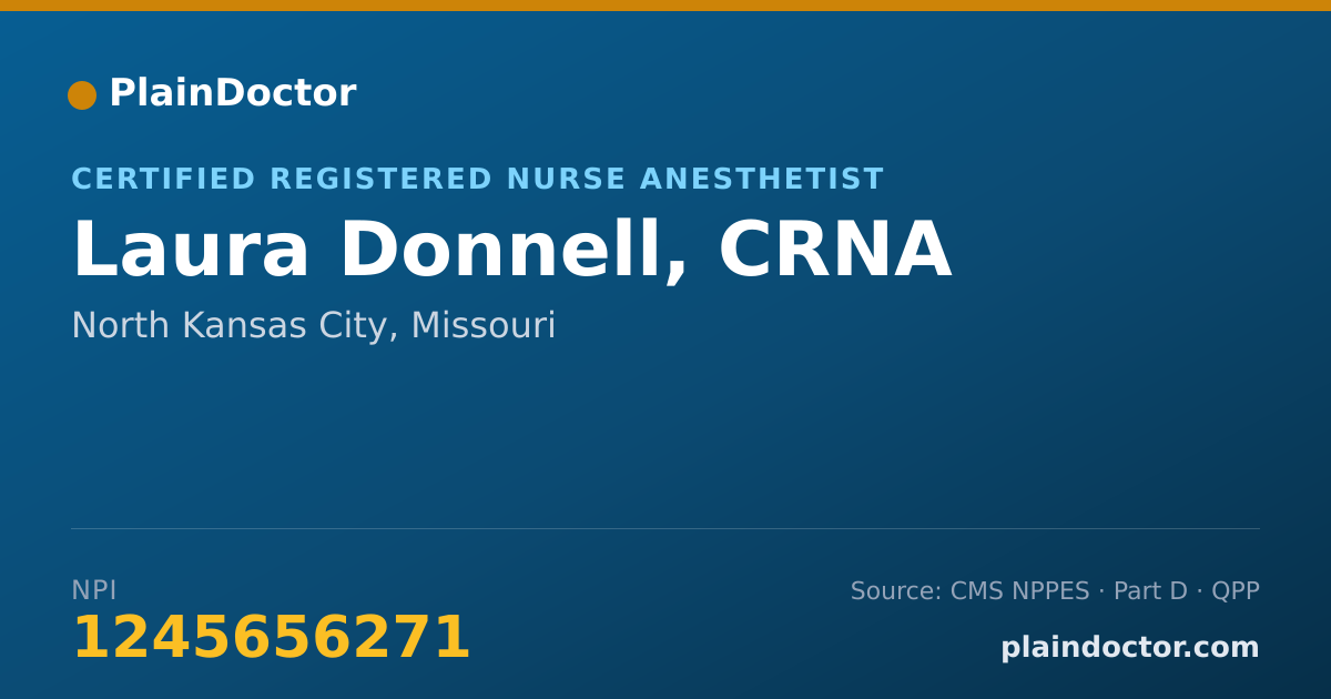 Shareable card for Laura Donnell, CRNA - Certified Registered Nurse Anesthetist, North Kansas City, MO