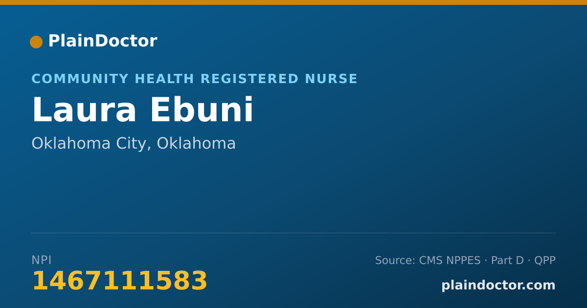 Shareable card for Laura Ebuni - Community Health Registered Nurse, Oklahoma City, OK
