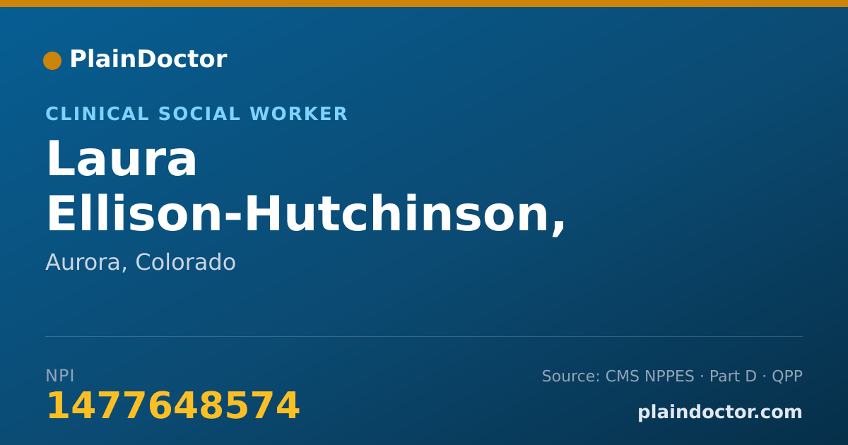 Shareable card for Laura Ellison-Hutchinson, M.S.W., LCSW - Clinical Social Worker, Aurora, CO