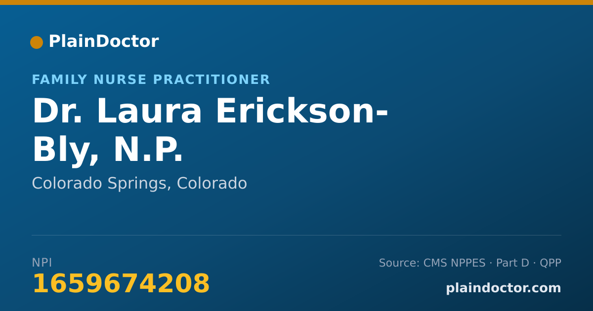 Shareable card for Laura Erickson- Bly, N.P. - Family Nurse Practitioner, Colorado Springs, CO