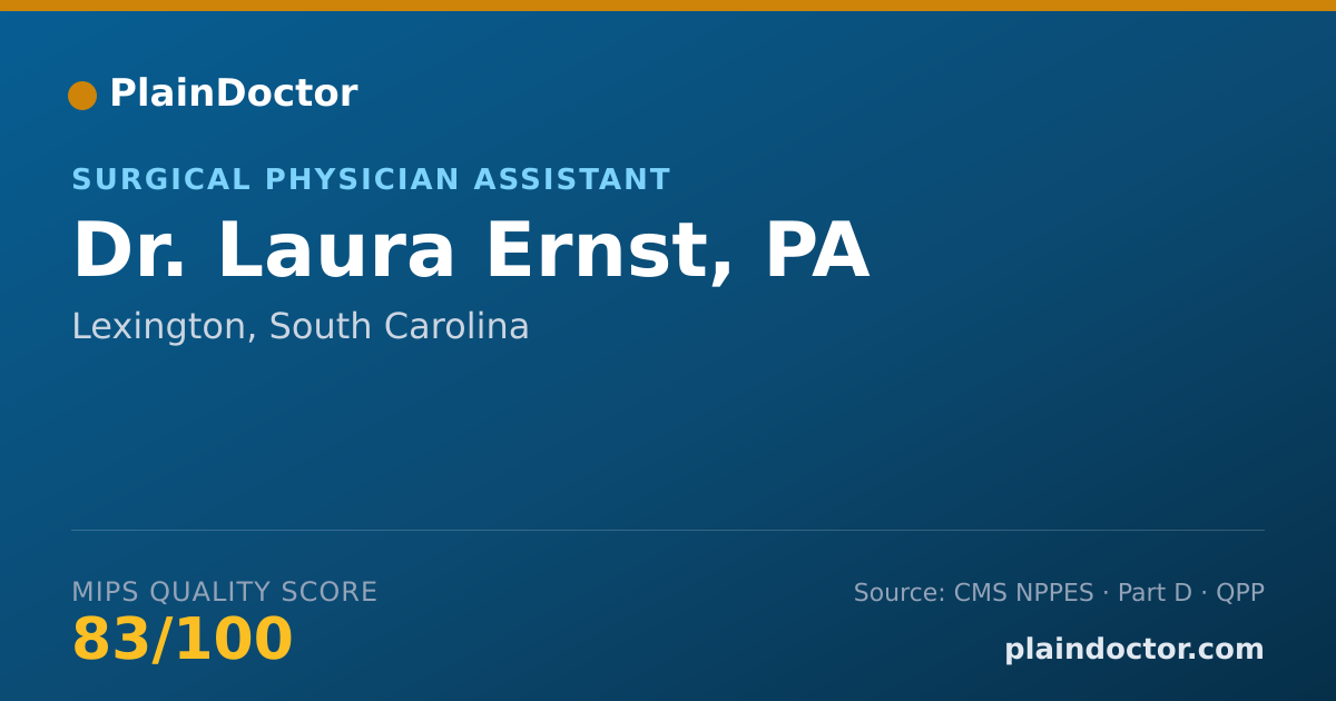 Shareable card for Laura Ernst, PA - Surgical Physician Assistant, Lexington, SC