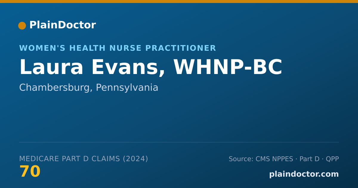 Shareable card for Laura Evans, WHNP-BC - Women's Health Nurse Practitioner, Chambersburg, PA