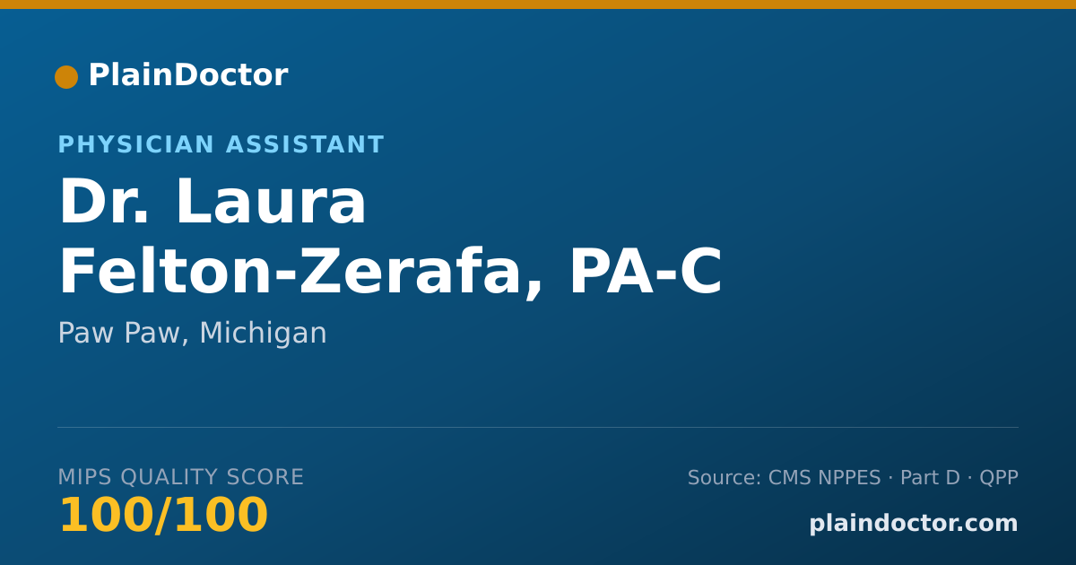 Shareable card for Laura Felton-Zerafa, PA-C - Physician Assistant, Paw Paw, MI