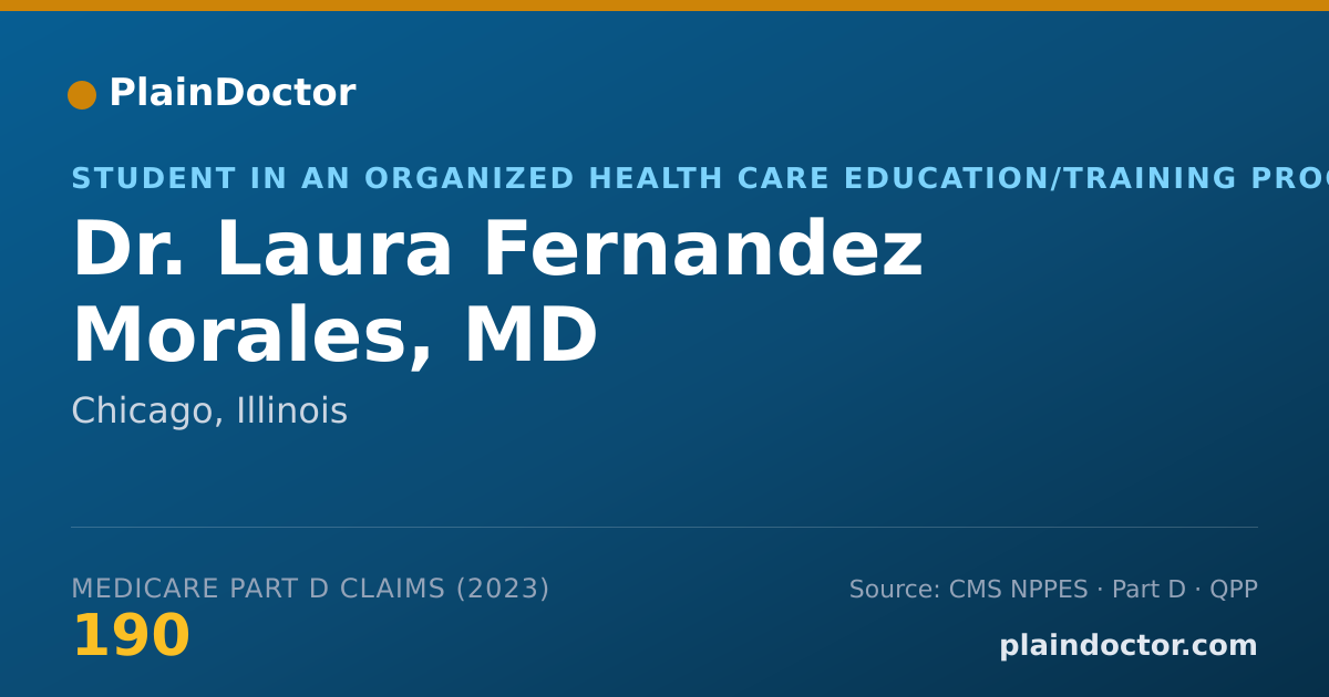 Shareable card for Laura Fernandez Morales, MD - Student in an Organized Health Care Education/Training Program, Chicago, IL
