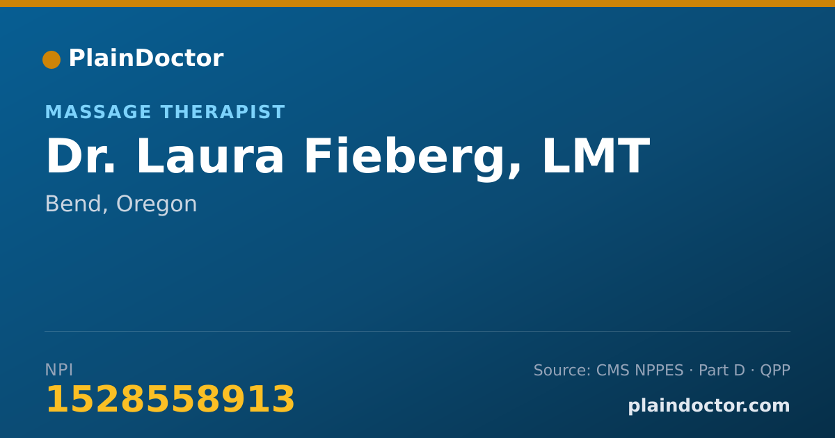 Shareable card for Laura Fieberg, LMT - Massage Therapist, Bend, OR