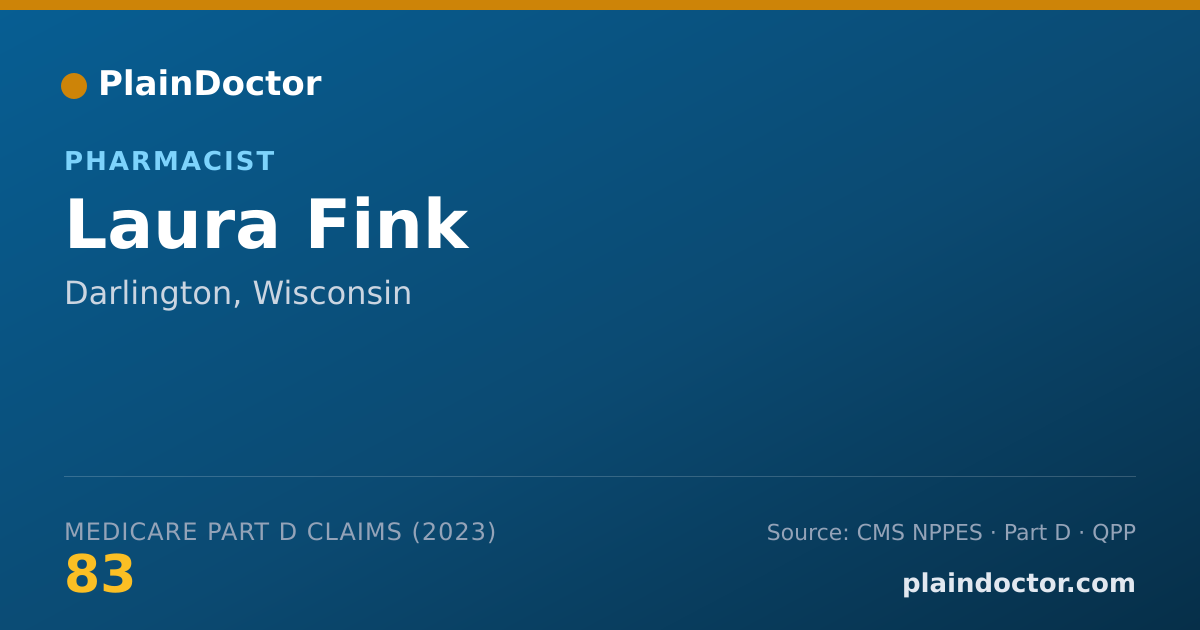 Shareable card for Laura Fink - Pharmacist, Darlington, WI