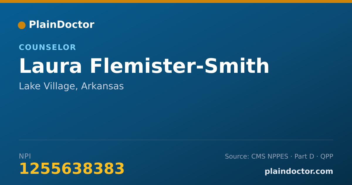 Shareable card for Laura Flemister-Smith - Counselor, Lake Village, AR