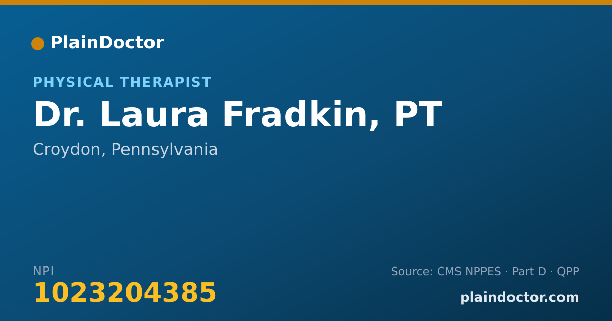 Shareable card for Laura Fradkin, PT - Physical Therapist, Croydon, PA