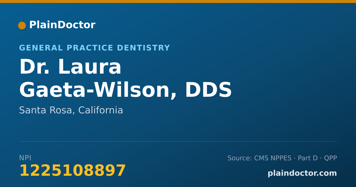 Shareable card for Laura Gaeta-Wilson, DDS - General Practice Dentistry, Santa Rosa, CA