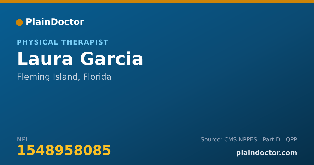 Shareable card for Laura Garcia - Physical Therapist, Fleming Island, FL