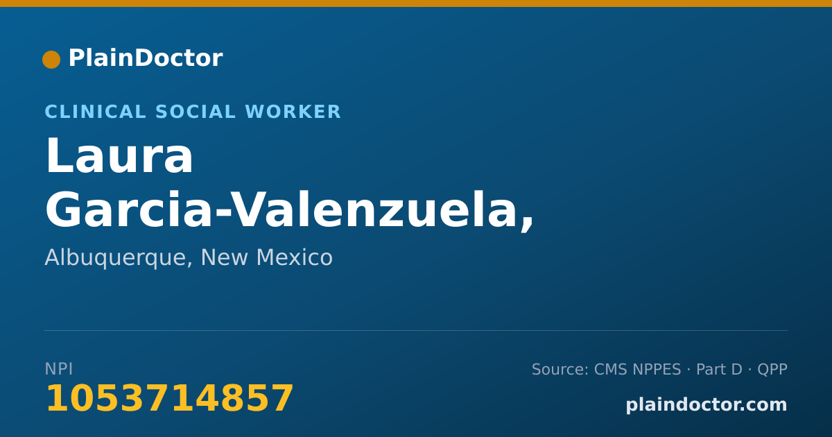 Shareable card for Laura Garcia-Valenzuela, LMSW - Clinical Social Worker, Albuquerque, NM