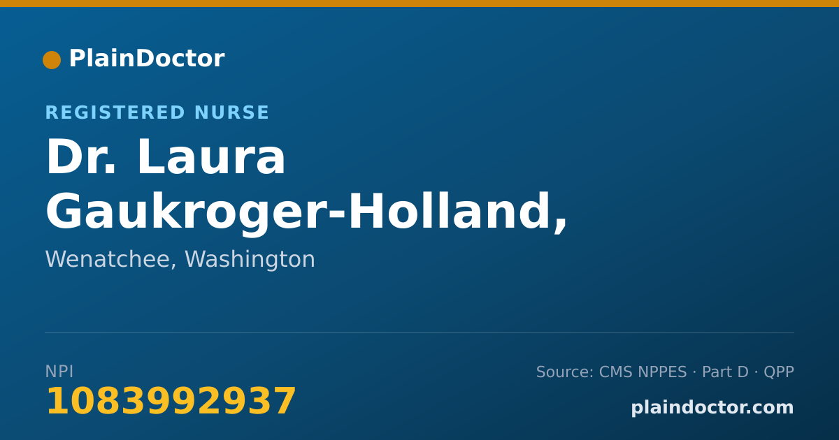 Shareable card for Laura Gaukroger-Holland, RN,SANE-A & P, FNE - Registered Nurse, Wenatchee, WA