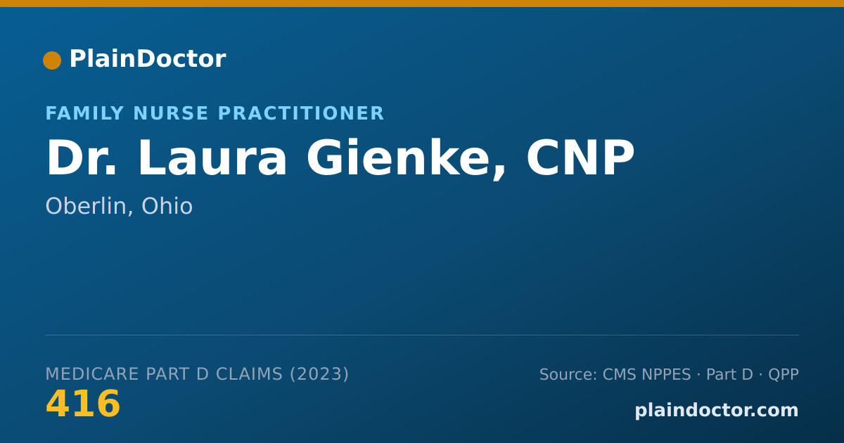 Shareable card for Laura Gienke, CNP - Family Nurse Practitioner, Oberlin, OH