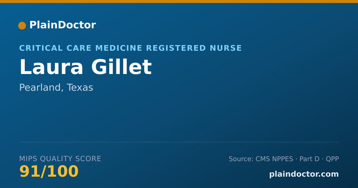 Shareable card for Laura Gillet - Critical Care Medicine Registered Nurse, Pearland, TX