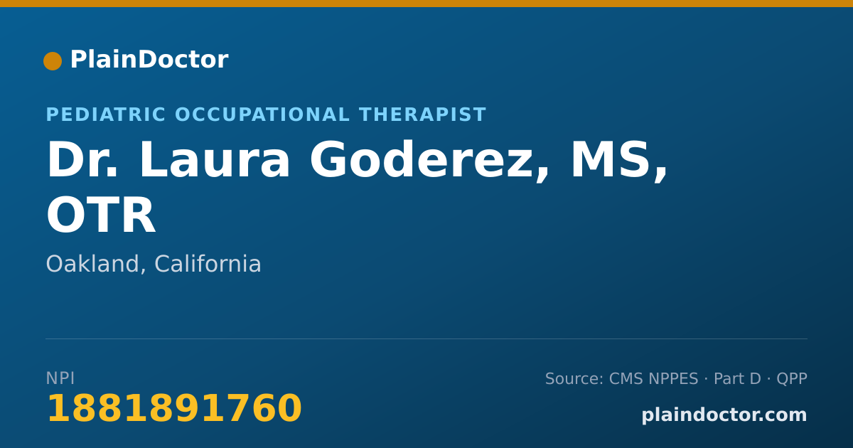 Shareable card for Laura Goderez, MS, OTR - Pediatric Occupational Therapist, Oakland, CA