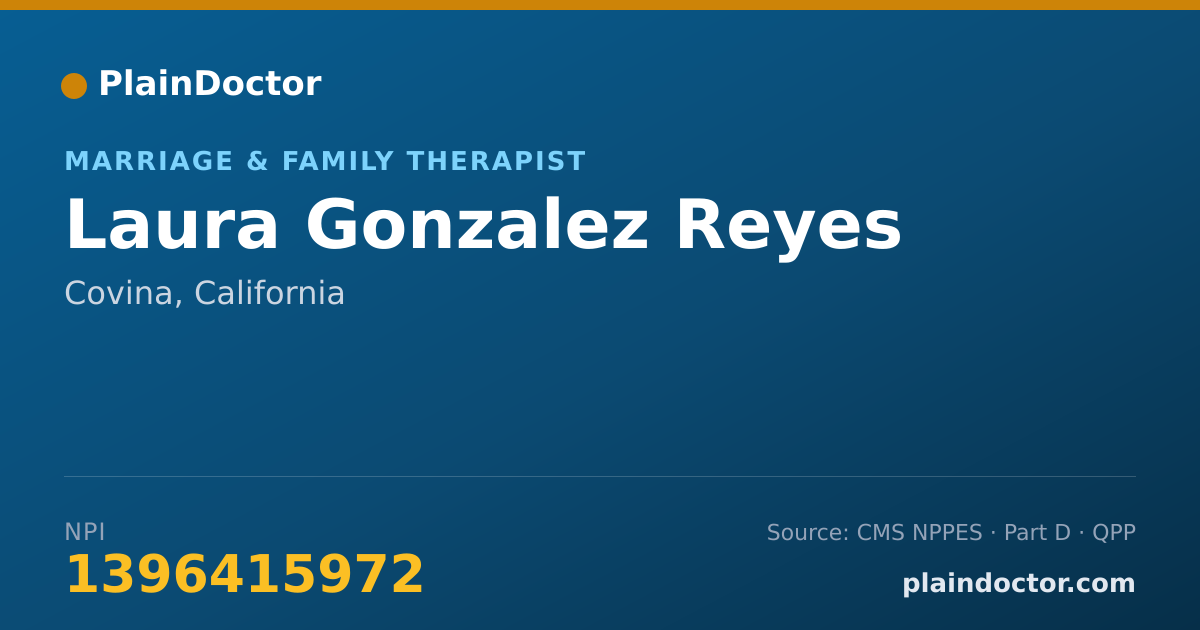 Shareable card for Laura Gonzalez Reyes - Marriage & Family Therapist, Covina, CA