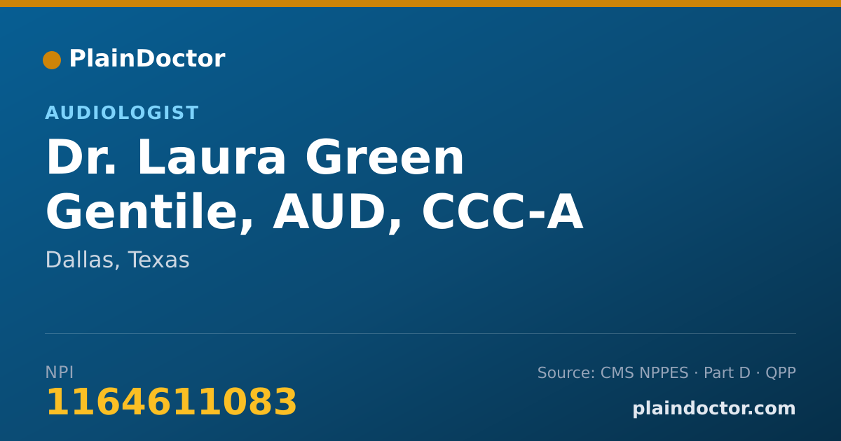 Shareable card for Laura Green Gentile, AUD, CCC-A - Audiologist, Dallas, TX