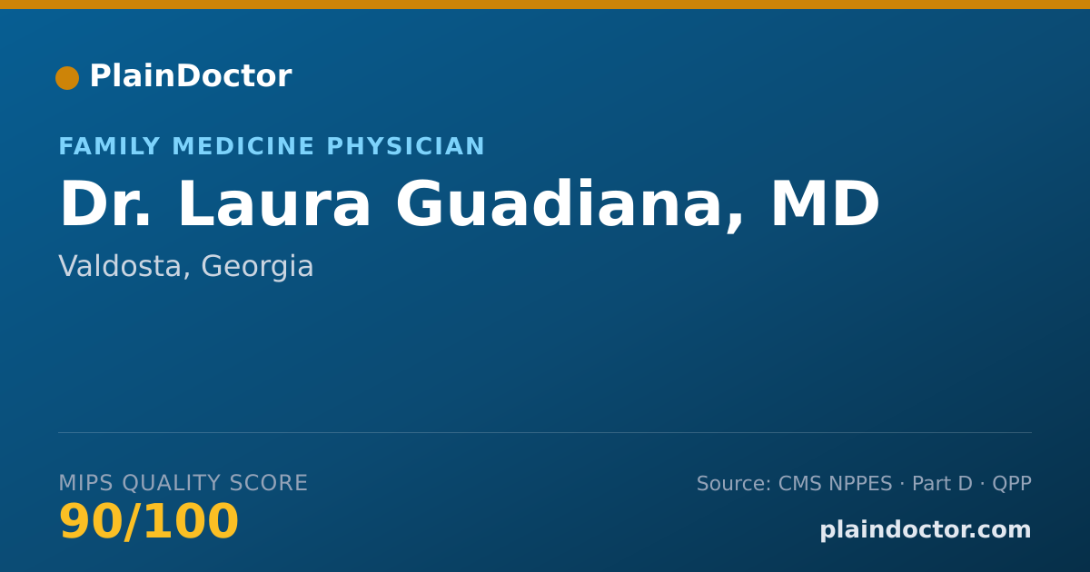 Shareable card for Laura Guadiana, MD - Family Medicine Physician, Valdosta, GA