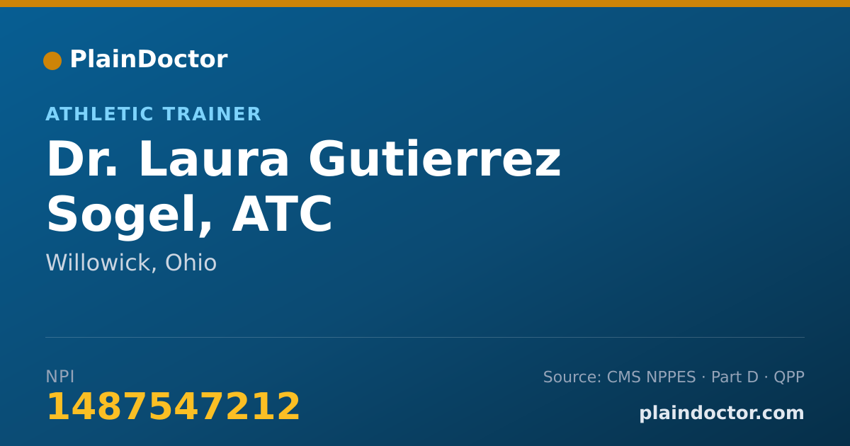Shareable card for Laura Gutierrez Sogel, ATC - Athletic Trainer, Willowick, OH