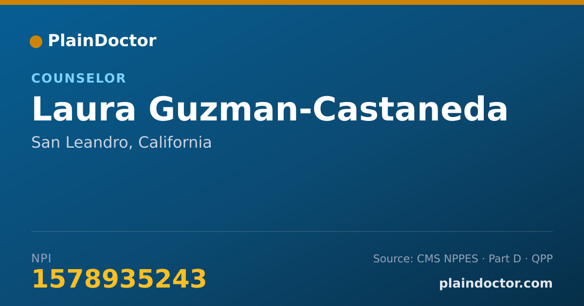 Shareable card for Laura Guzman-Castaneda - Counselor, San Leandro, CA