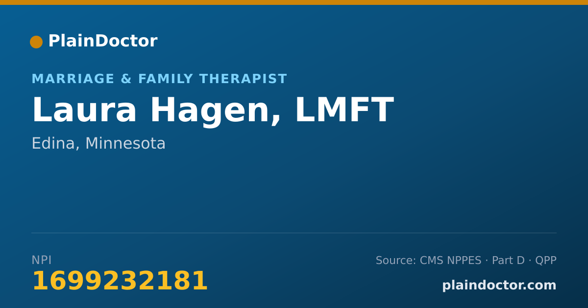 Shareable card for Laura Hagen, LMFT - Marriage & Family Therapist, Edina, MN
