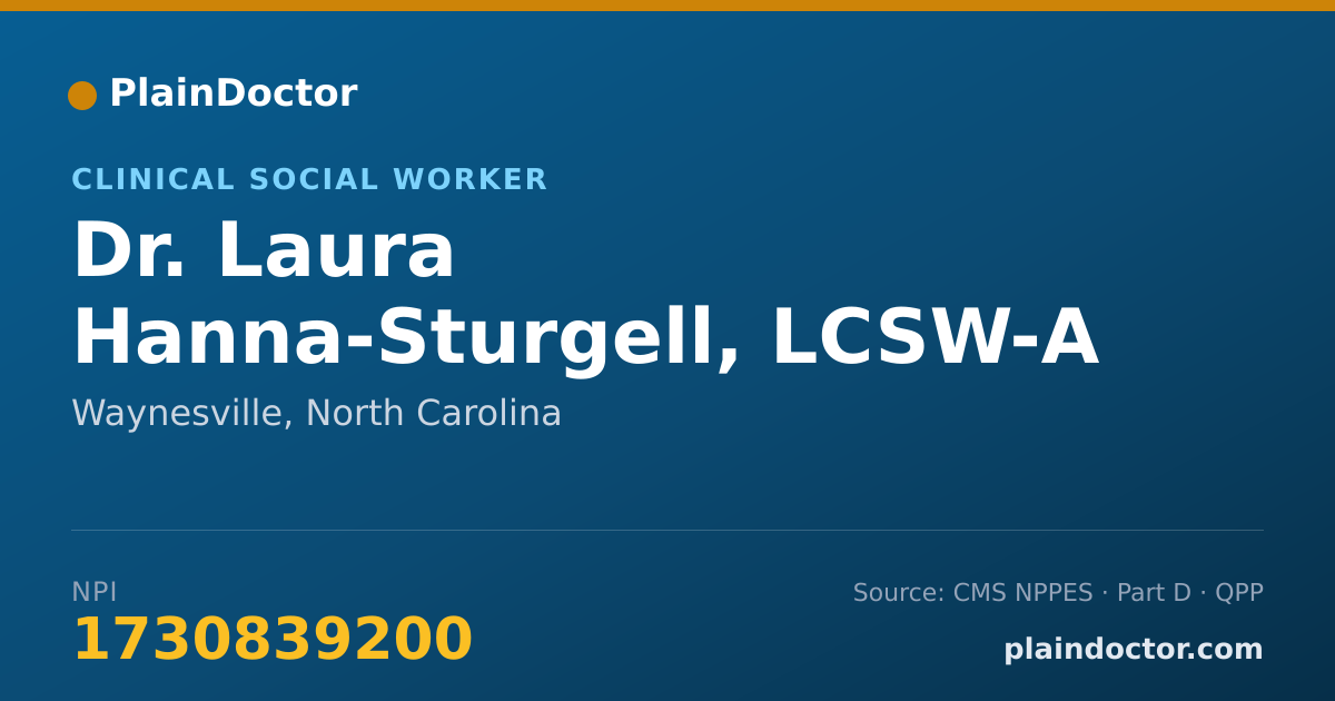 Shareable card for Laura Hanna-Sturgell, LCSW-A - Clinical Social Worker, Waynesville, NC