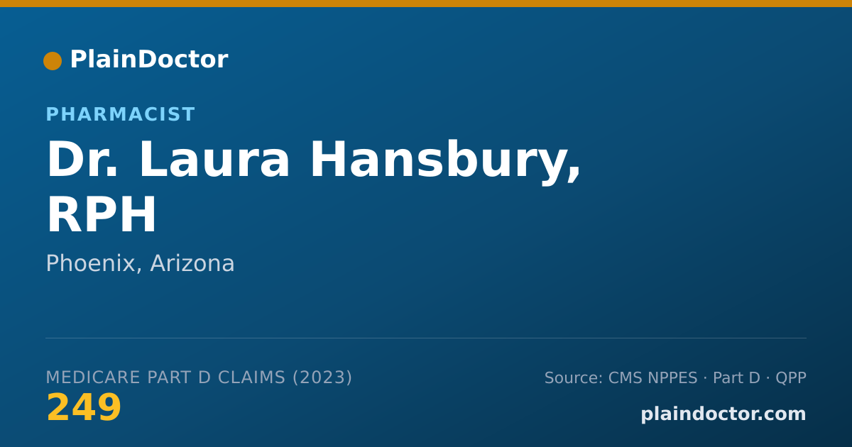 Shareable card for Laura Hansbury, RPH - Pharmacist, Phoenix, AZ