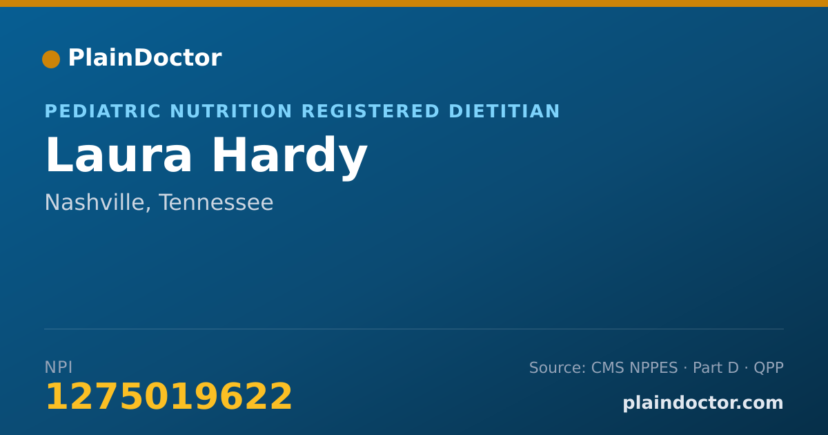 Shareable card for Laura Hardy - Pediatric Nutrition Registered Dietitian, Nashville, TN