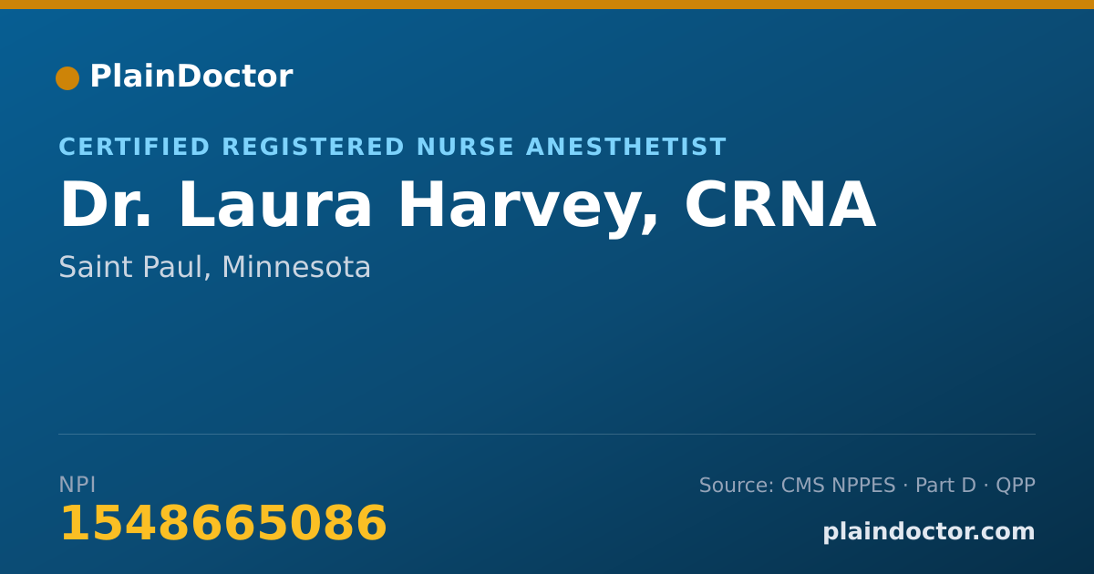 Shareable card for Laura Harvey, CRNA - Certified Registered Nurse Anesthetist, Saint Paul, MN