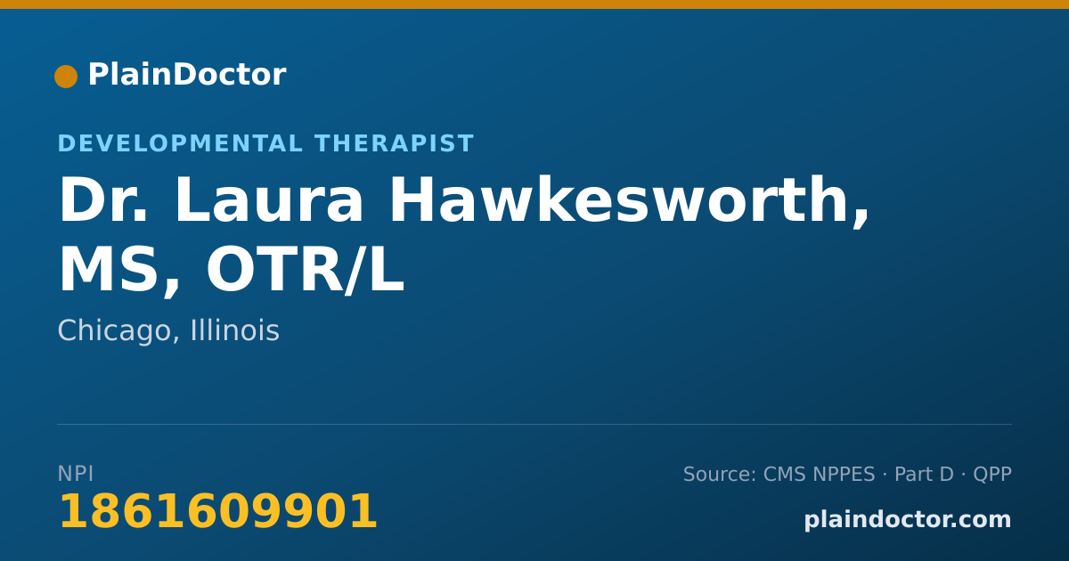Shareable card for Laura Hawkesworth, MS, OTR/L - Developmental Therapist, Chicago, IL