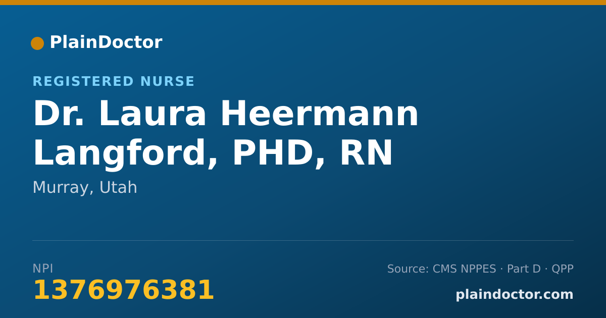 Shareable card for Laura Heermann Langford, PHD, RN - Registered Nurse, Murray, UT