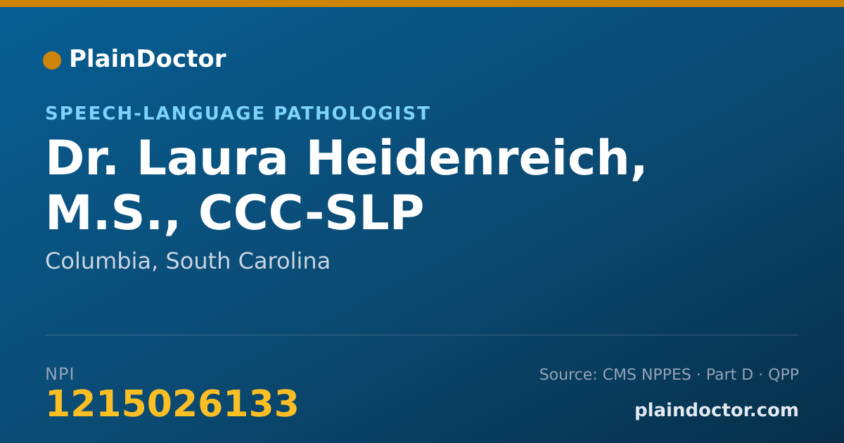 Shareable card for Laura Heidenreich, M.S., CCC-SLP - Speech-Language Pathologist, Columbia, SC