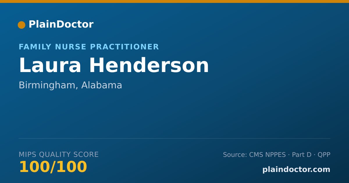 Shareable card for Laura Henderson - Family Nurse Practitioner, Birmingham, AL