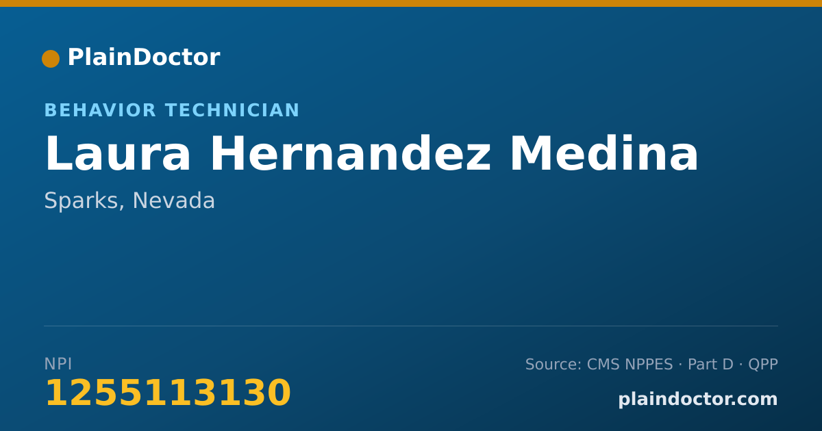 Shareable card for Laura Hernandez Medina - Behavior Technician, Sparks, NV