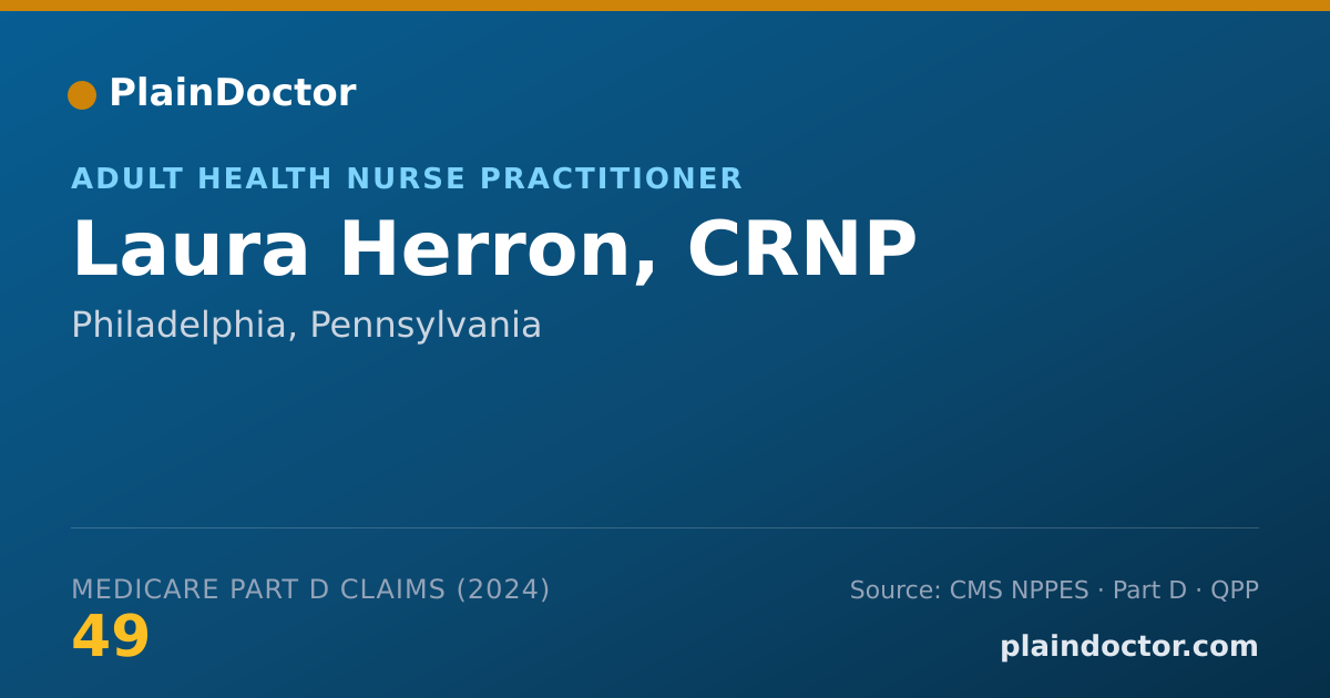 Shareable card for Laura Herron, CRNP - Adult Health Nurse Practitioner, Philadelphia, PA